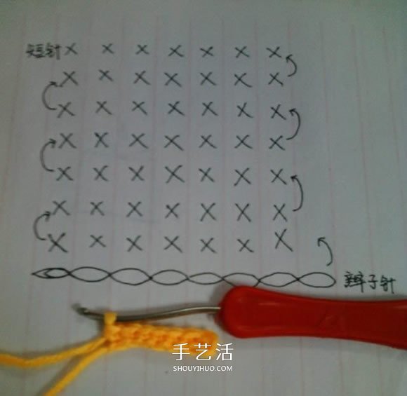 简单钩针编织教程：毛线爱心小挂饰的织法(图4)