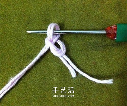 小巧可爱带挂环 正方形杯垫的钩针编织图解(图10)