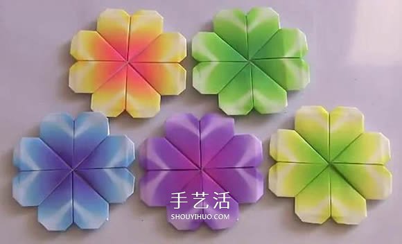 最简单四叶草的折法 幼儿折纸四叶草的教程(图3)