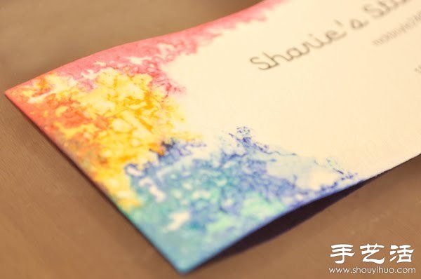 绚烂染色名片手工制作(图6)
