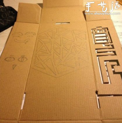 硬纸板手工DIY古色古香的台灯(图4)