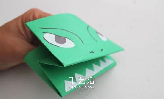 怪兽手偶的折法图解 幼儿折纸小怪兽手偶玩具 - 诺云双维造物网