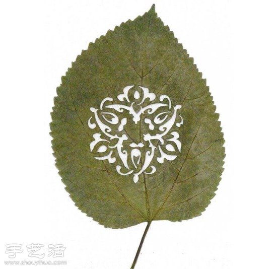 融合中国剪纸及雕花工艺的树叶雕刻(图4) 融合中国剪纸及雕花工艺的树叶雕刻(图4)