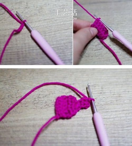 毛线蝴蝶结的编织方法 钩针编迷你蝴蝶结饰品(图2)