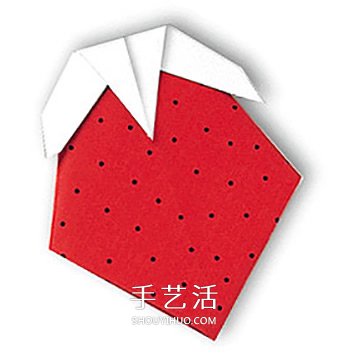 儿童折纸草莓的教程 简单小草莓的折法图解 - 诺云双维造物网