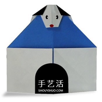 简单狗窝的折纸方法 幼儿折狗窝的图解教程(图1)