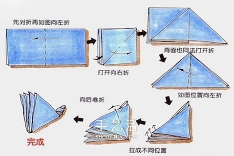 餐巾折大雁的方法图解 简单餐巾大雁的折法(图2)