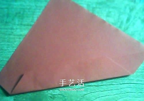 儿童羽毛笔的折法图解 简单折纸羽毛笔教程(图5)
