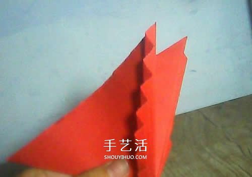 儿童羽毛笔的折法图解 简单折纸羽毛笔教程(图9)