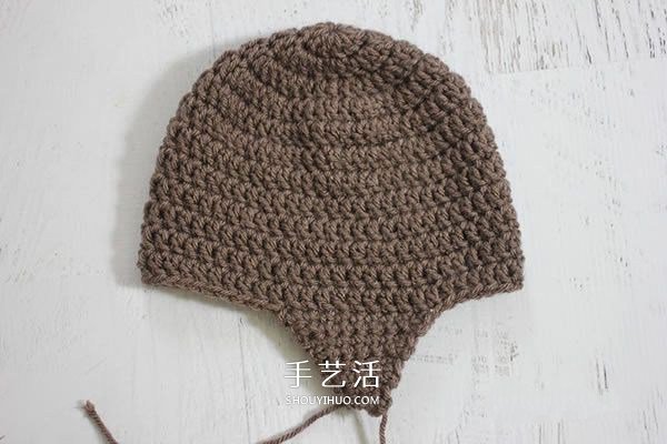钩针编织儿童飞行员帽子 让孩子实现小小梦想(图3)