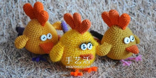 毛绒小鸡玩偶钩法图解 钩织可爱小鸡的方法(图1) 毛绒小鸡玩偶钩法图解 钩织可爱小鸡的方法(图1)