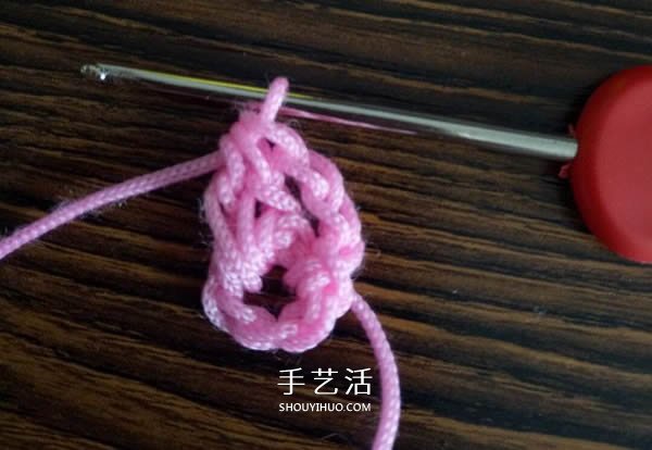 精美花样图案钩织方法 换线多色花样钩法(图7)