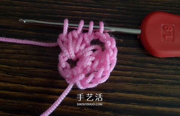 精美花样图案钩织方法 换线多色花样钩法(图8)