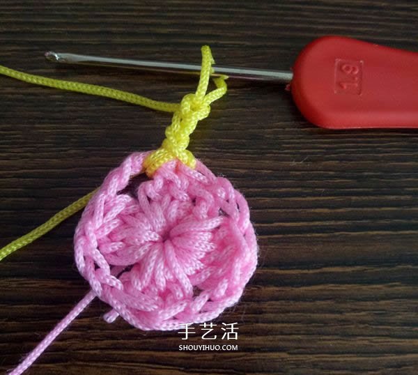 精美花样图案钩织方法 换线多色花样钩法(图10)