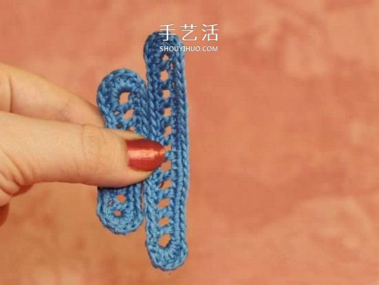 钩织蜻蜓的钩法图解 可用作衣物上的漂亮装饰(图12)