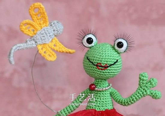 钩织蜻蜓的钩法图解 可用作衣物上的漂亮装饰(图15)