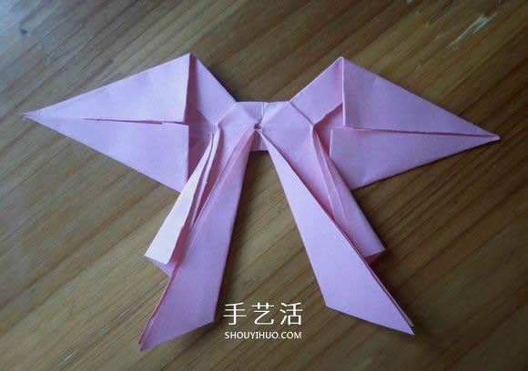 简单易学的折纸蝴蝶结 正方形纸折蝴蝶结折法(图13)
