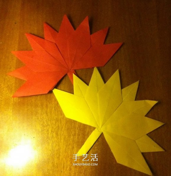 幼儿枫叶的折纸方法 简单折叠枫叶图解教程 - 诺云双维造物网