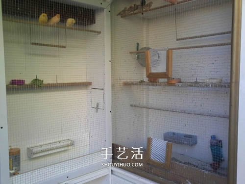 旧书架改造鸟柜的方法 旧家具DIY制作超大鸟笼(图9) 旧书架改造鸟柜的方法 旧家具DIY制作超大鸟笼(图9)