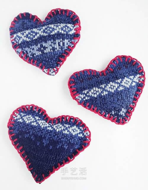 旧毛衣改造教程 DIY手工制作漂亮的爱心挂饰(图3)
