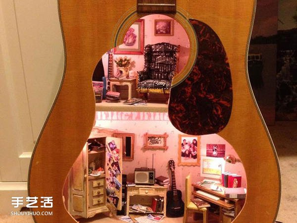 旧吉他改造娃娃屋 送给女儿的25岁生日礼物(图1)