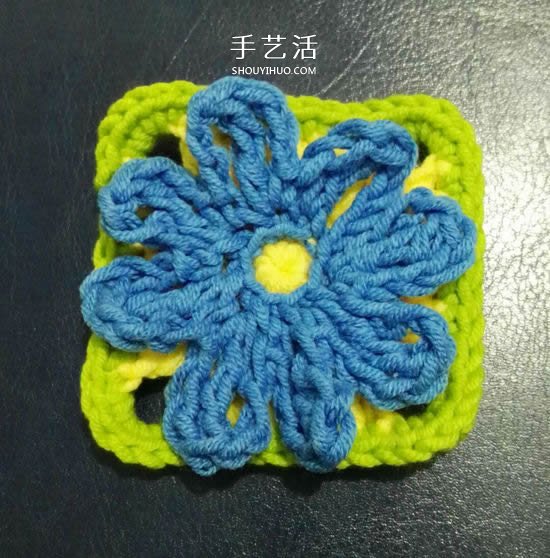 保暖又好看！钩针编织百日菊坐垫的编法图解(图4)