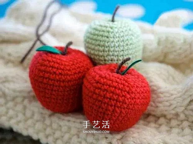 可爱手工苹果小装饰！钩针编织苹果的方法图解 - 诺云双维造物网