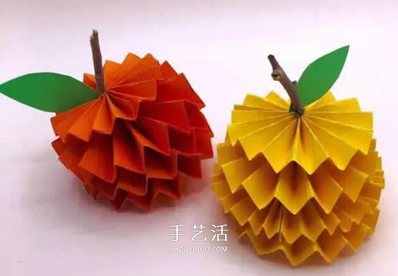 儿童立体苹果的折法 简单折纸苹果的图解教程(图3)