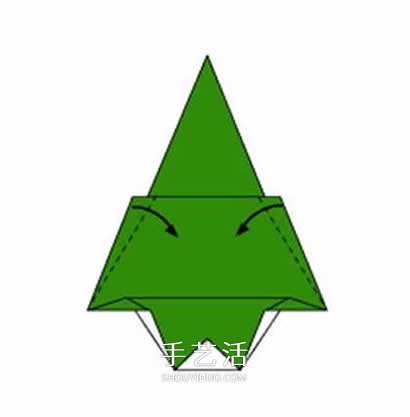 用一张纸折圣诞树图解 幼儿折纸圣诞树的教程(图6)