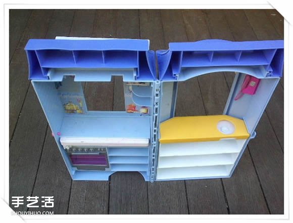 旧玩具手工改制花园里的“面包房”花盆架(图4)