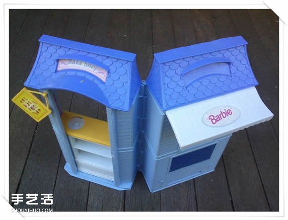 旧玩具手工改制花园里的“面包房”花盆架(图5)