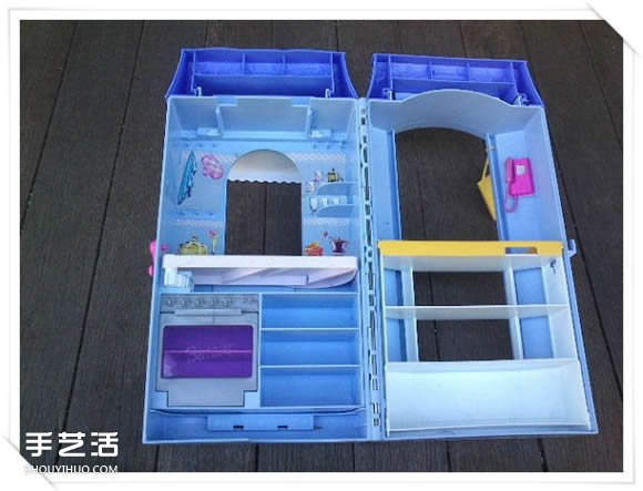 旧玩具手工改制花园里的“面包房”花盆架(图6)