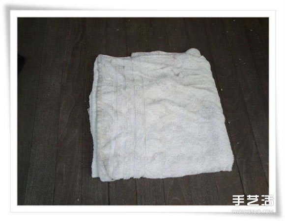 旧毛巾废物利用做花盆 水泥毛巾花盆手工制作(图2)