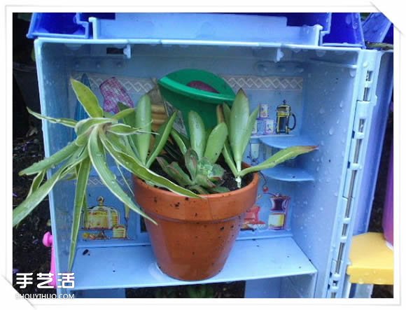 旧玩具手工改制花园里的“面包房”花盆架(图15)