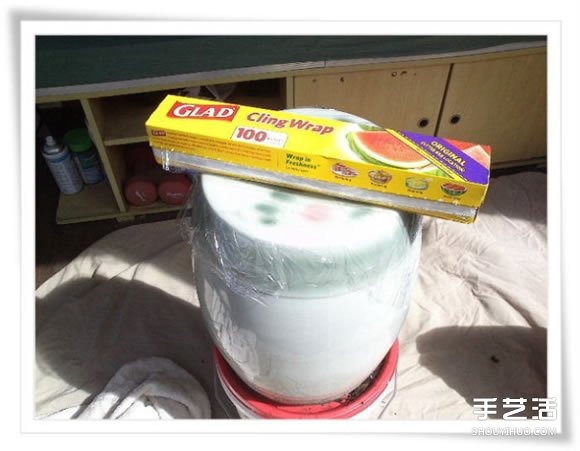 旧毛巾废物利用做花盆 水泥毛巾花盆手工制作(图4)