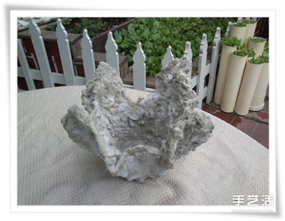 旧毛巾废物利用做花盆 水泥毛巾花盆手工制作(图14)