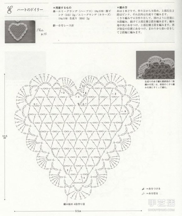 文艺范、少女风手工针织杯垫的针法图解(图3)