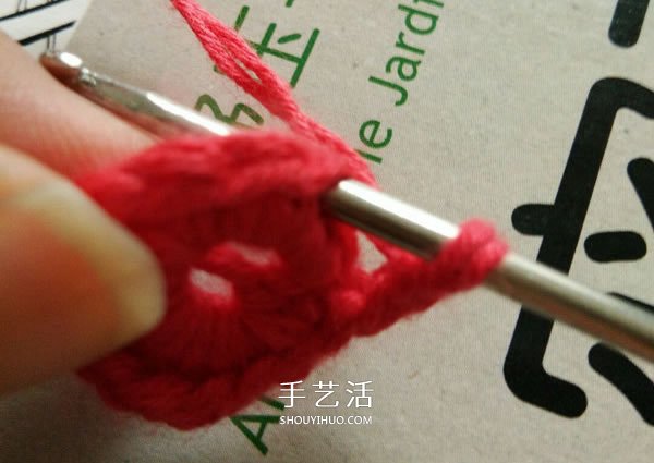 毛线小花的钩针编织图解 六瓣花朵的编织教程(图3)