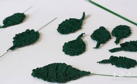 手工针织逼真的三色堇花盆栽花篮图解教程(图3)