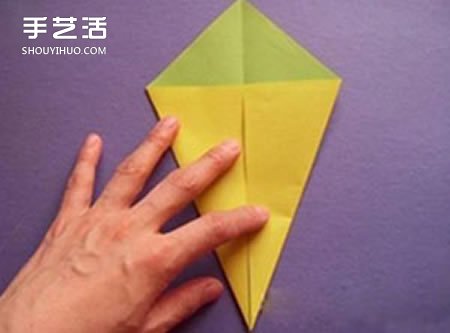 简单香蕉的折法图解 幼儿园香蕉折纸教程(图2)