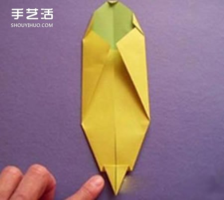 简单香蕉的折法图解 幼儿园香蕉折纸教程(图5)