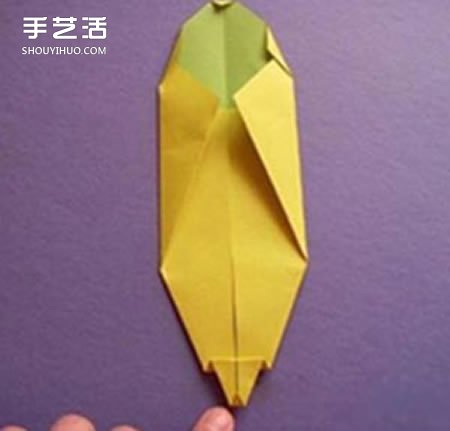 简单香蕉的折法图解 幼儿园香蕉折纸教程(图6)