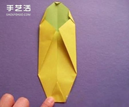 简单香蕉的折法图解 幼儿园香蕉折纸教程(图4)