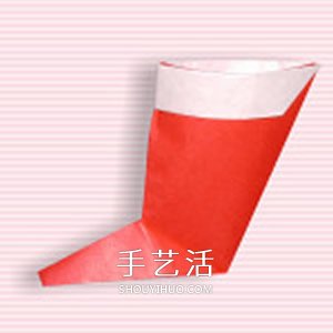 圣诞靴的折纸方法图解 幼儿折圣诞靴的教程 - 诺云双维造物网
