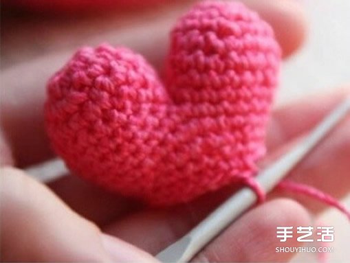 钩针爱心图解教程 立体爱心钩针制作步骤图(图6)