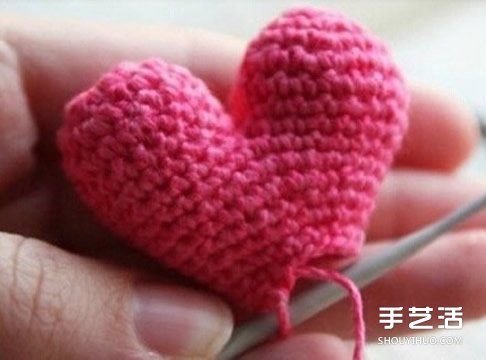 钩针爱心图解教程 立体爱心钩针制作步骤图(图8)