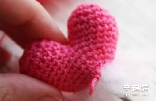 钩针爱心图解教程 立体爱心钩针制作步骤图(图7)