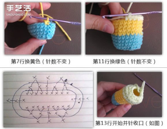 钩针风铃制作教程 可爱风铃钩针编织针法图解(图3)