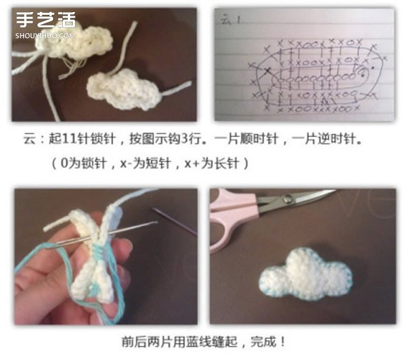 钩针风铃制作教程 可爱风铃钩针编织针法图解(图5)