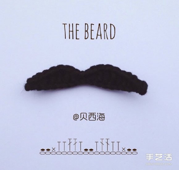 钩针编织胡子和嘴唇的图纸 有点搞怪的感觉(图2)